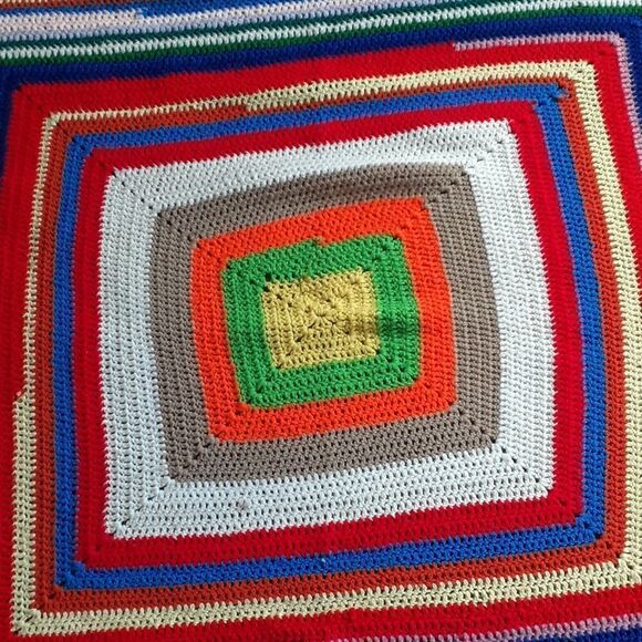 Beautiful hand crocheted 50" X 51" afghan - Picture 3 of 6